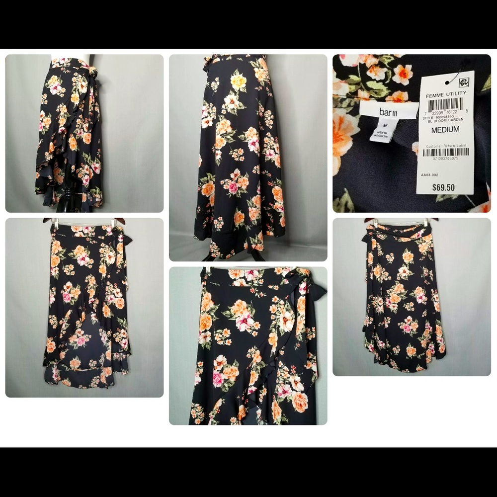 Floral Wrap Maxi Skirt BarIII